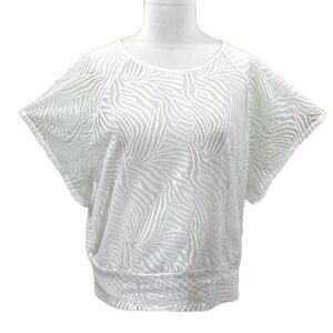 Chico’s Top Size 3 XL White Semi-Sheer Short Sleeve